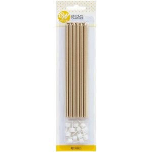 Wilton Birthday Candles Tall Gold Pkg/12