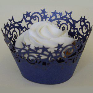 PME Stars Cupcake Wrappers Midnight Blue
