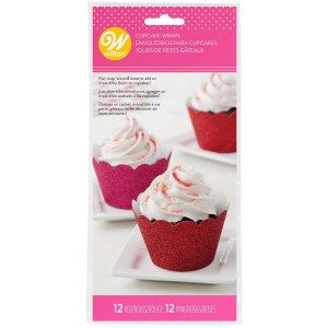 Wilton Cupcake Wrappers Glitzernd Rot & Rosa, 24 Stück