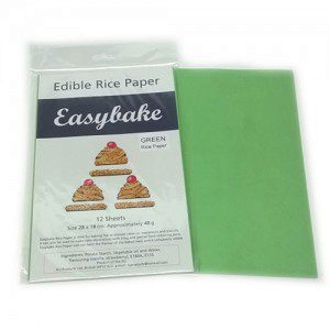 Culpitt Edible Rice Paper -Green- pk/12
