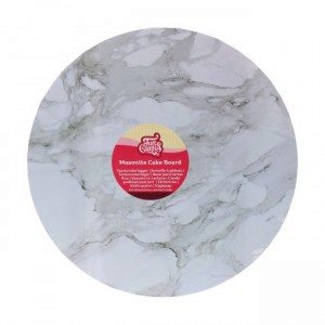 FC Masonite Cake Card Rund Ø30 cm - Marmor Grau