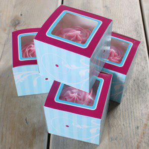 CupCake Box in leichtem Blau, 4er Set - Elegant