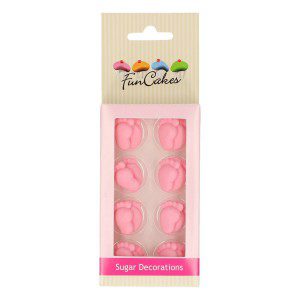 FC Zuckerdekorationen Baby Füße Set rosa Set/16