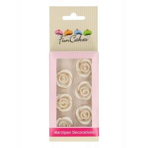 FC - Marzipan Dekorationen Silberne Rosen Set 6-teilig