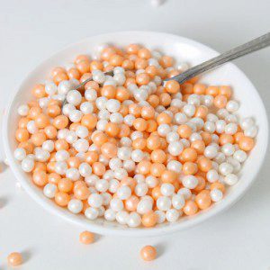 FC Zuckerperlen Soft - Orange/White - 4 mm