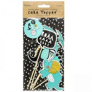 PartyDeco Cake Topper Dinosaurier 10,5-20cm - Set 5-teilig