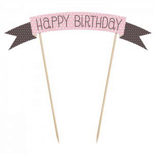 PartyDeco Cake Topper Sweets - Happy Birthday