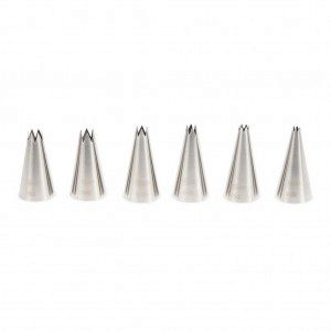 Patisse Decorating Tips Open Star S/S Set/6 - Sterntüllen