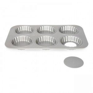 Patisse Mini Quiche Backform losem Boden 6 Aussparungen 10cm
