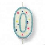 PME Large Candle Blue Number 0 - Kerze