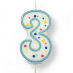 PME Large Candle Blue Number 3 - Kerze