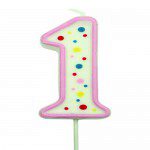 PME Large Candle Pink Number 1 - Kerze