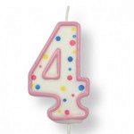 PME Large Candle Pink Number 4 - Kerze