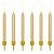 PartyDeco Geburtstagskerzen Gold 6cm, 6 Stück