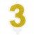 PartyDeco Geburtstagskerze Nummer 3 - Gold