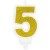 PartyDeco Geburtstagskerze Nummer 5 - Gold