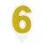 PartyDeco Geburtstagskerze Nummer 6 - Gold