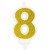 PartyDeco Geburtstagskerze Nummer 8 - Gold