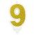 PartyDeco Geburtstagskerze Nummer 9 - Gold
